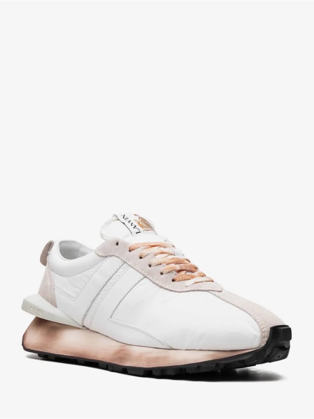 Lanvin Bumper Nylon and Suede Sneakers White & Brown EU 37